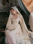 Shop 2025 ANNAKOO Vintage Flower Long Sleeve Lace A Line Tulle Wedding Dress Under 198