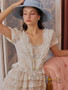 Shop 2025 ANNAKOO Vintage V Neck Layers Tulle Ankle Length Wedding Dress Under 189