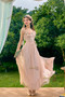 Shop 2025 ANNAKOO Pink Tulle A Line Ankle Length Flower Prom Dress Under 139