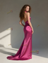 Shop 2025 ANNAKOO Halter Cut Out Satin Trumpet Mermaid Flower Prom Dress With Slit Under 169