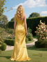 Shop 2025 ANNAKOO One Shoulder Satin A Line Satin Prom Dress With Slit Under 149