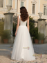 Shop 2025 A Line Satin  & Tulle Square Belt Wedding Dress Under 159