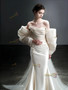 Shop 2025 ANNAKOO Strapless Appliques Satin Trumpet Mermaid Bow Wedding Dress Under 198
