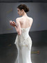 Shop 2025 ANNAKOO Strapless Appliques Satin Trumpet Mermaid Bow Wedding Dress Under 198