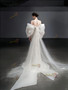 Shop 2025 ANNAKOO Strapless Appliques Satin Trumpet Mermaid Bow Wedding Dress Under 198