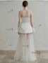 Shop 2025 ANNAKOO Strapless Sheath Column Satin Tulle Flower Wedding Dress Under 159