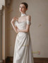 Shop 2025 ANNAKOO Shawl Off The Shoulder Satin A Line Ruched Wedding Dress Under 178