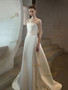Shop 2025 ANNAKOO Strapless Trumpet Mermaid Sleeveless Satin Wedding Dress Under 189