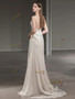 Shop 2025 ANNAKOO Spaghetti Straps Satin Sheath Column Wedding Dress WIth Slit Under 139