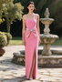 Shop 2025 ANNAKOO Straps Plaid Sheath Column Pink Slit Prom Dress Under 298