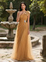 Shop 2025 ANNAKOO Tulle One Shoulder Champagne Flower Prom Dress Under 189