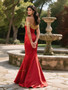 Shop 2025 ANNAKOO Trumpet Mermaid Gold Sequin Red Satin Prom Dress Under 169