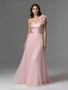 Shop 2025 ANNAKOO One Shoulder Flower Satin Chiffon Pleats Pink Prom Dress Under 159