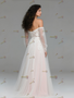 Shop 2025 ANNAKOO One Shoulder Long Sleeves Blush Tulle Wedding Dress Under 198
