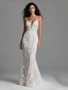 Shop 2025 ANNAKOO Spaghetti Straps V Neck Lace Trumpet Mermaid Wedding Dress Under 199