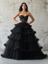 Shop 2025 ANNAKOO Black Lace Sweetheart Sheer Ball Gown Ruffles Prom Dress Under 289