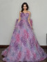 Purple Tulle Flower Sweetheart A Line Prom Dress