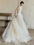 Shop 2025 ANNAKOO High Neck Tulle A Line Beading Ruffles Wedding Dress Under 399