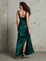 Shop 2025 ANNAKOO Green Satin Straps Trumpet Mermaid Prom Dress Under 129