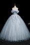 Shop 2025 ANNAKOO Gray Blue Tulle Flowers Ball Gown Prom Dress Under 168