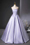 Shop 2025 ANNAKOO Lilac Strapless Ruched Satin Floor Length A-Line Prom Dress Under 149