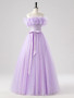 Shop 2025 ANNAKOO Purple Tulle Floor Length A Line Belt Prom Dress Under 156