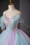 Shop 2025 ANNAKOO Lilac & Blue Tulle Ombre Sequin A Line Prom Dress Under 169