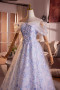 Shop 2025 ANNAKOO Blue Flower Princess Tulle A Line Prom Dress Under 239