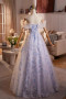 Shop 2025 ANNAKOO Blue Flower Princess Tulle A Line Prom Dress Under 239