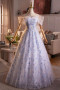 Shop 2025 ANNAKOO Blue Flower Princess Tulle A Line Prom Dress Under 239