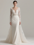 Shop 2025 ANNAKOO Long Sleeve Beading Trumpet Mermaid Detachable Train Wedding Dress Under 269