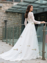 Shop 2025 ANNAKOO Lace Long Sleeve Scoop Tulle Long Sleeve Wedding Dress Under 189