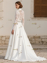 Shop 2025 ANNAKOO High Neck Long Sleeves Lace Beading Trumpet Mermaid Wedding Dress Under 190