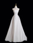 Shop 2025 ANNAKOO White Satin Strapless A Line Pearl Prom Dress Under 159