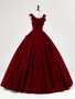 Shop 2025 ANNAKOO Flower Burgundy A-Line Velvet Long Prom Dress Under 169
