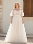Shop 2025 ANNAKOO Off The Shoulder Tulle Appliques Plus Size Wedding Dress Under 189