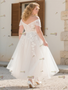 Shop 2025 ANNAKOO Off The Shoulder Tea Length A Line Plus Size Wedding Dress Under 189