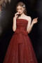Shop 2025 ANNAKOO Burgundy Strapless Sequin Sparkle Tulle A Line Prom Dress Under 159