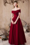 Shop 2025 ANNAKOO Burgundy Satin Long A Line Bow Prom Dress Under 149