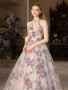 Shop 2025 ANNAKOO High Neck Floral Print A Line Backless Prom Dress Under 189