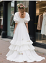 Sop 2025 ANNAKOO Classic Lace Puffy Sleeve V Neck Vintage Wedding Dress Under 199