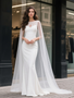Shop 2025 ANNAKOO Scoop Trumpet Mermaid Shawl Satin Wedding Dress Under 198