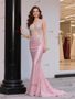 Shop 2025 ANNAKOO Pink Trumpet Mermaid Sequin Beading Cut Out Prom Dress Under 399
