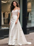 Shop 2025 ANNAKOO Off The Shoulder Lace Satin A Line Wedding Dress Under 189