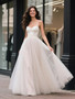 Shop 2025 ANNAKOO Spaghetti Straps Satin & Tulle A Line Wedding Dress Under 169
