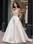 Shop 2025 ANNAKOO Strapless A Line Beading Sparkle Satin Wedding Dress With Pockets Under 188