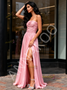 Shop 2025 ANNAKOO Pink Ruched Strapless A Line Bridesmaid Dress With Slit Under 99