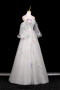 Shop 2025 ANNAKOO White Tulle Sequins Long Floral A Line Prom Dress Under 189