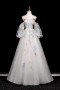 Shop 2025 ANNAKOO White Tulle Sequins Long Floral A Line Prom Dress Under 189