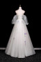 Shop 2025 ANNAKOO White Tulle Sequins Long Floral A Line Prom Dress Under 189